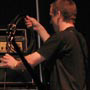 ( Boa bassist Alex Caird sets up for the set. )