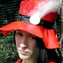 The eyes are covered in shadow, consealing what's going on in this cosplayer's mind.
